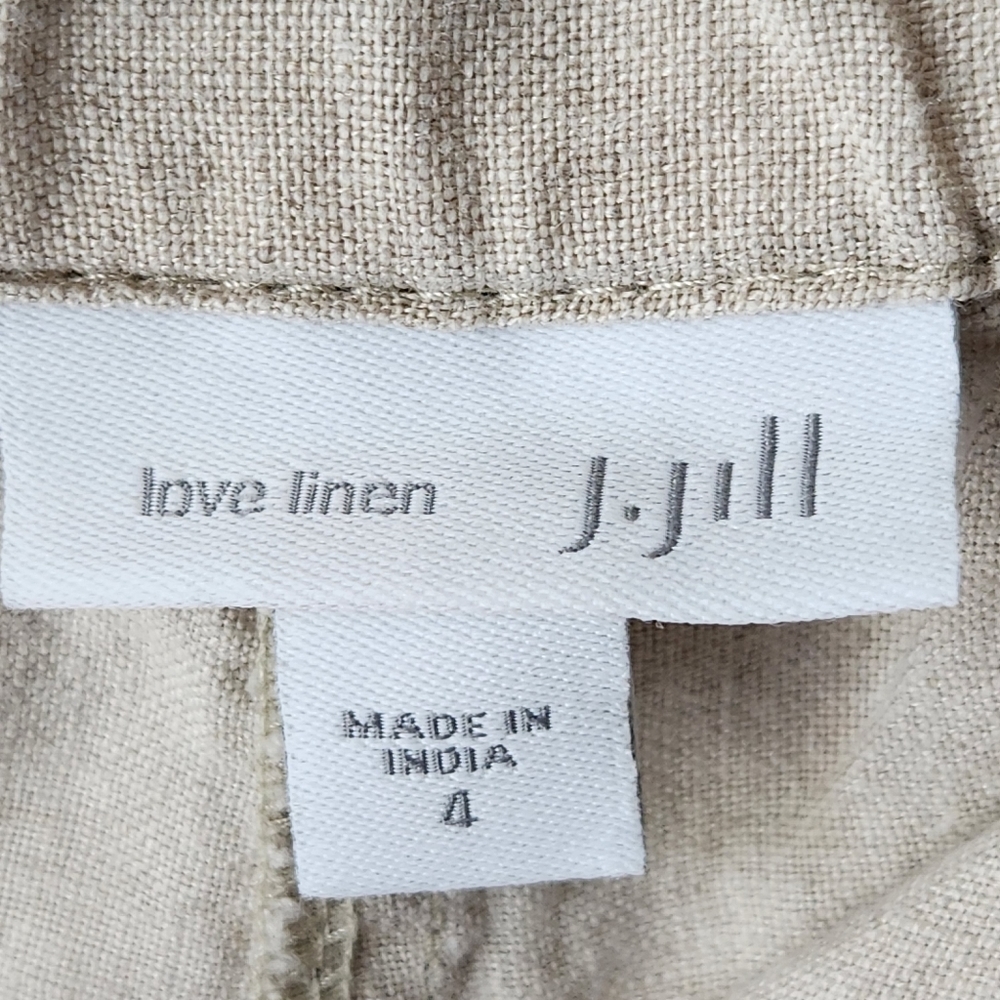 J. JILL LOVE LINEN Flat Front Chino 100% Linen Shorts - Picture 4 of 9